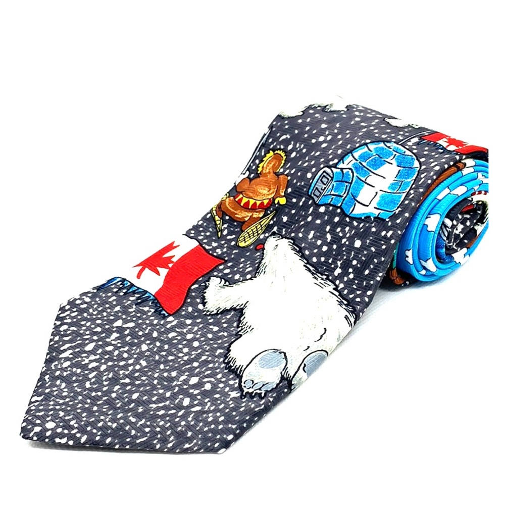 Canadian Winter Polar Bear Themed Neck Tie